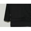 Bawełniana bluzka Oversize z drapowaniem dla puszystej - czarna